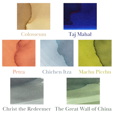 ExplorINKpack - Cult Pens - 7 wonders of the World - complete serie - 7 samples