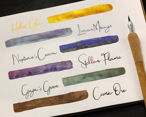 ExplorINKpack - Octopus Celestial Glitter ink - 6 samples - total collection